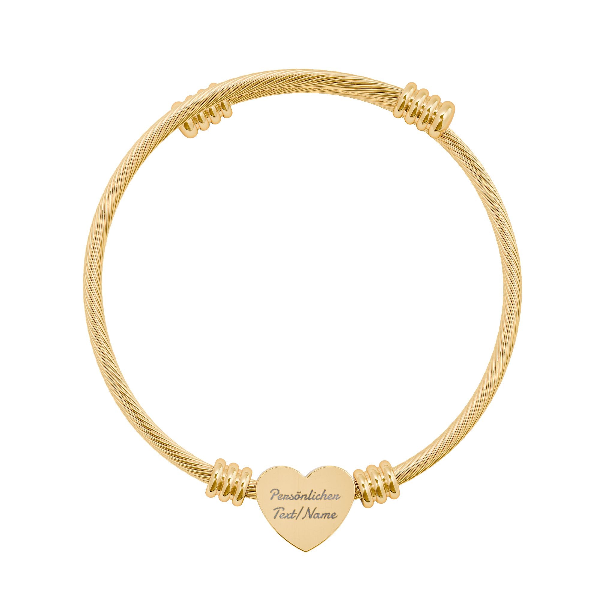 Heart Cuff Bracelet mit Gravur – Ansicht 3