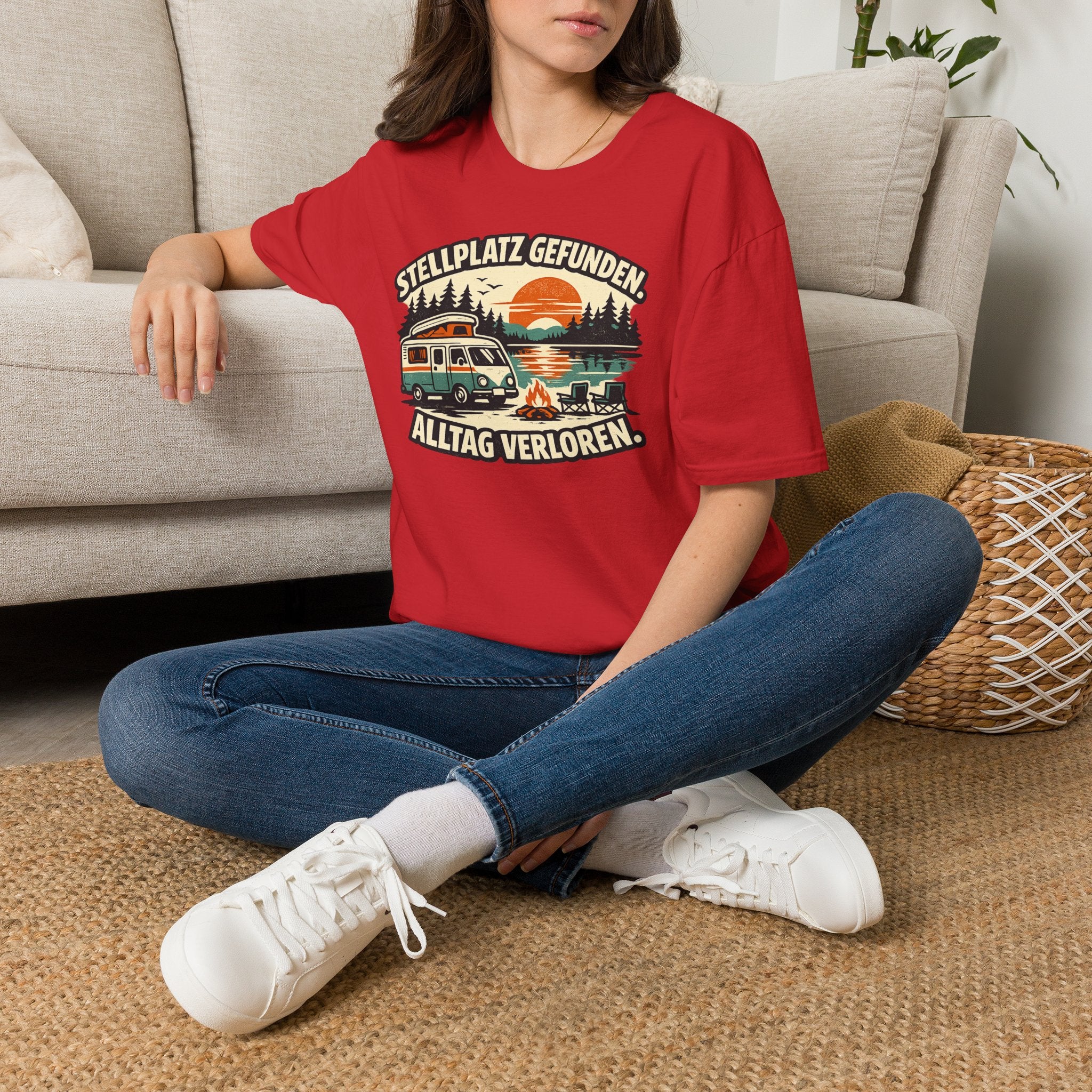 Stellplatz gefunden – Camping T-Shirt mit Wohnmobil-Motiv – Ansicht 28