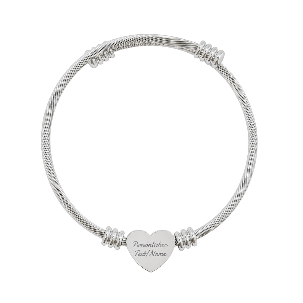 Heart Cuff Bracelet mit Gravur – Ansicht 2